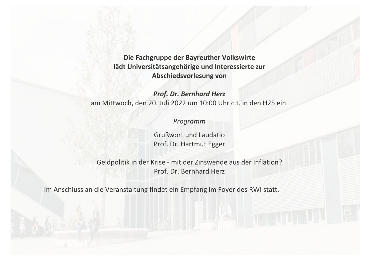 Einladung zur Abschiedsvorlesung Bernhard Herz